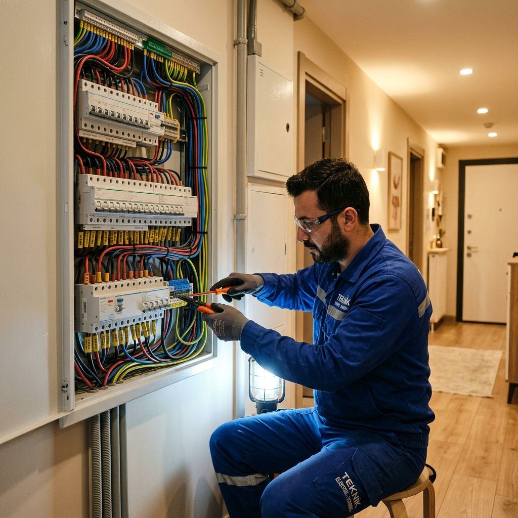 Yenilenen elektrik panosu ve sigorta grubu